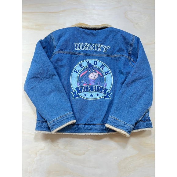 Disney Jackets & Blazers - VTG Disney Eeyore True Blue Denim Sherpa Lined Jacket XL